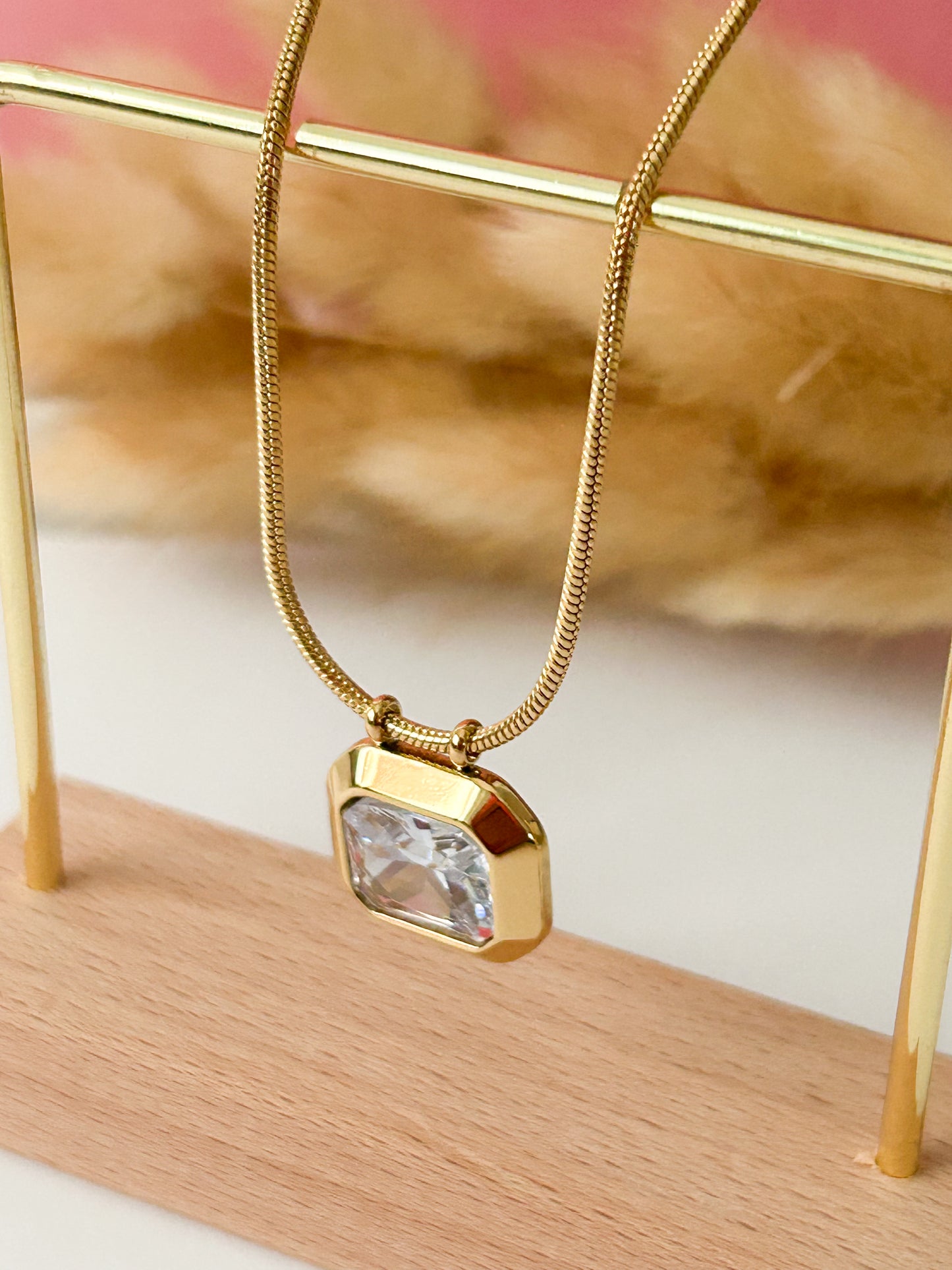 Square Crystal Necklace