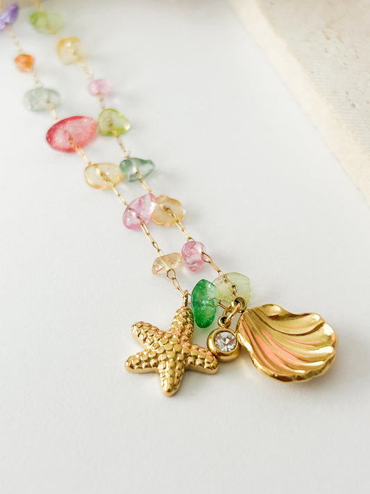 Set Arrecife | Collar y Pulsera con Charms Marinos Dorados