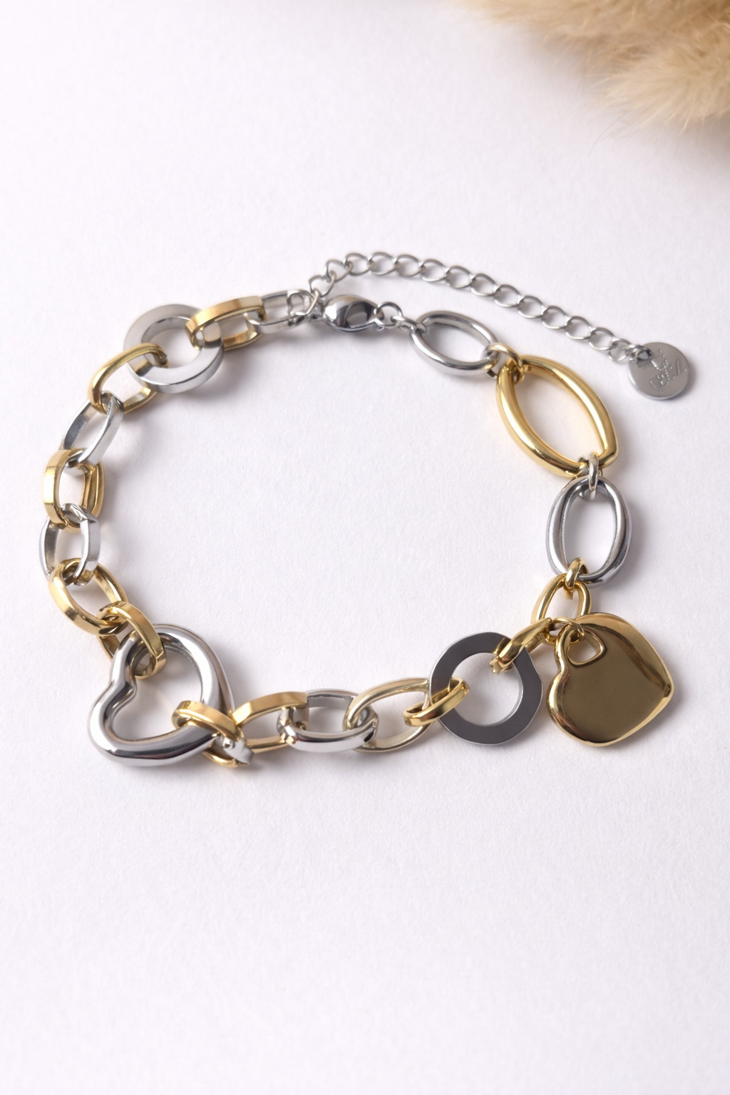 Pulsera Conexión de Amor | Eslabones Bicolor con Charms Elegantes
