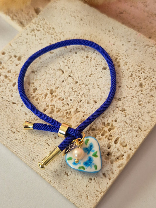 Pulsera Mini Garden Hearts con Dije de Corazón Floral