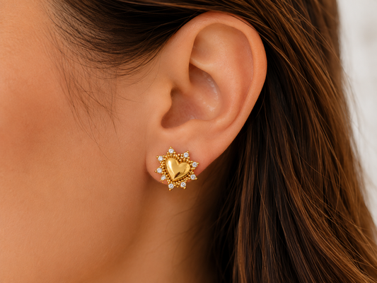 Aretes Amour Heart | Acero Inoxidable