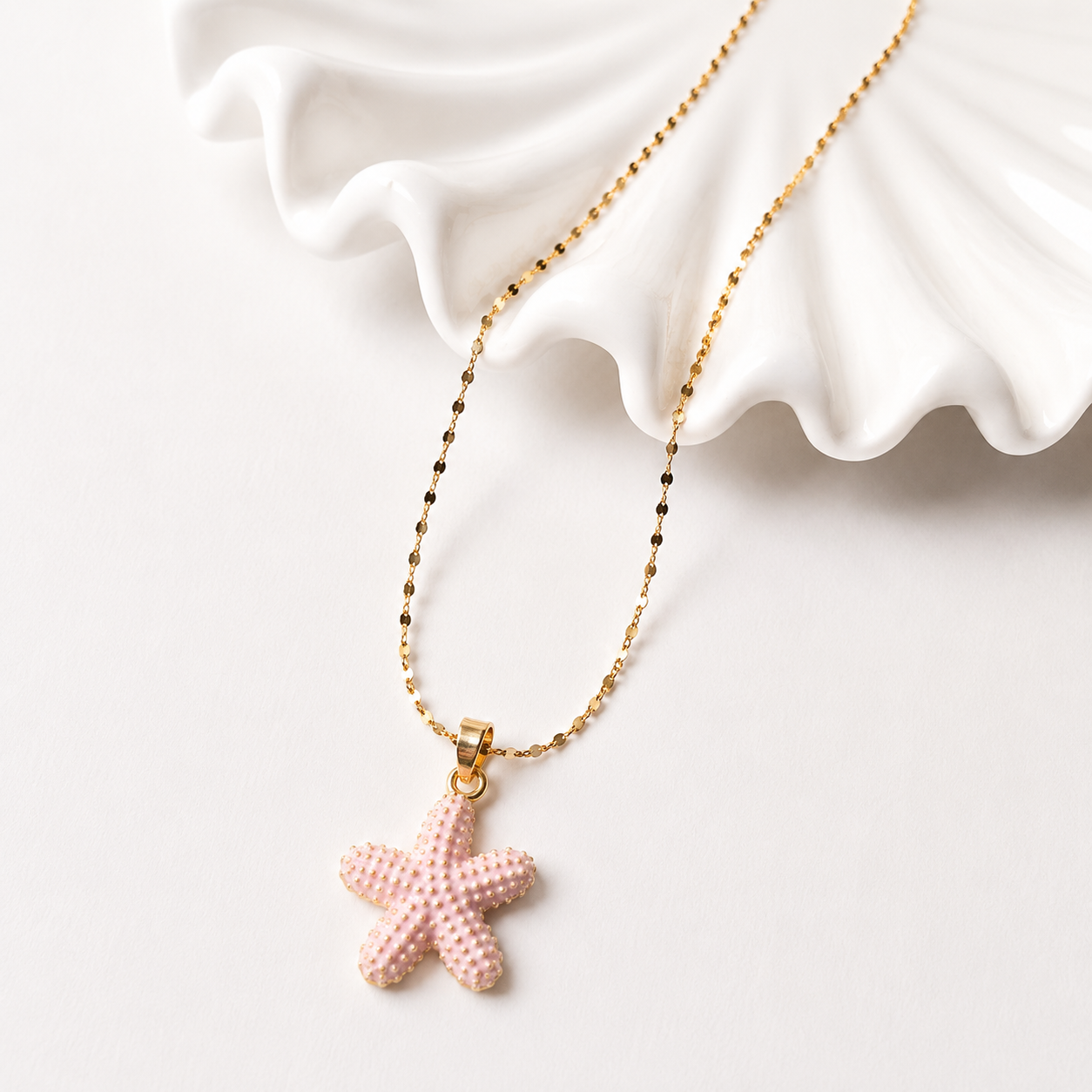 Rosa del Mar | Collar con Estrella de Mar Rosa