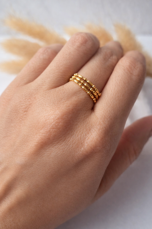 Anillo Ajustable Triple Cadena