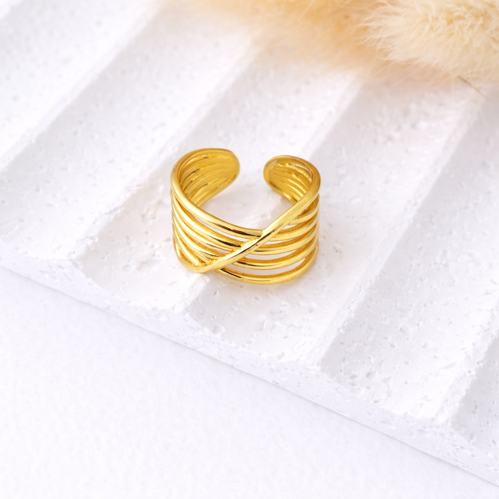 Anillo Cruce Dorado