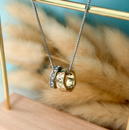 Cadena Mini Aros Doble Tono