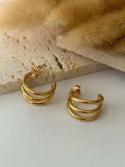 Aretes Triple Argolla - Alana