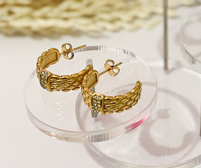 Aretes Dorados con Zirconia- Dottie Earrings