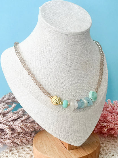 Arena del Mar | Collar de Cristales en Tonos Playeros