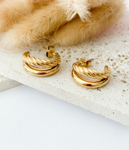 Aretes Dorados-Twisted Earrings