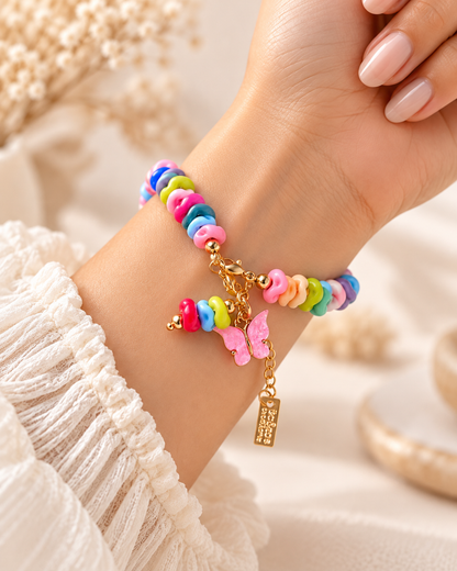 Pulsera Vuelo de Colores con Mariposa | Isa & Zoé Creations