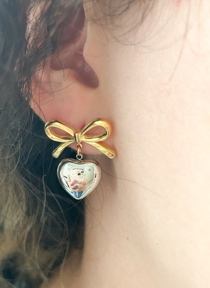 Aretes con Lazo y Corazón