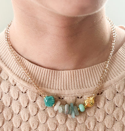Arena del Mar | Collar de Cristales en Tonos Playeros