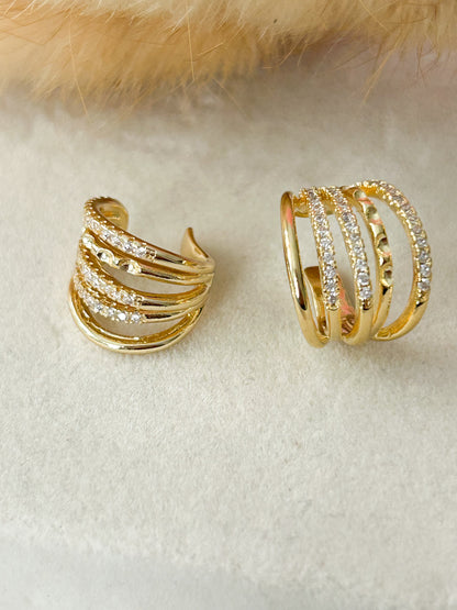 Earcuff Dorado con Circonia