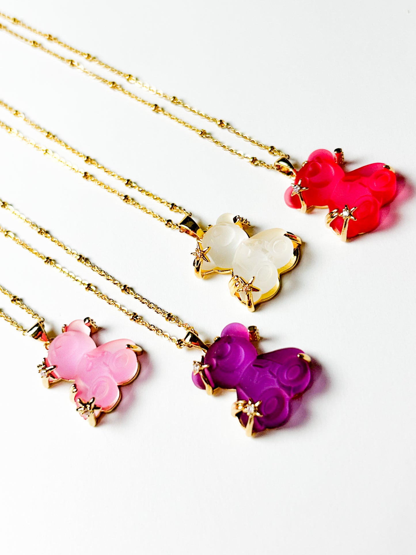 Colored Teddy Bear Necklace