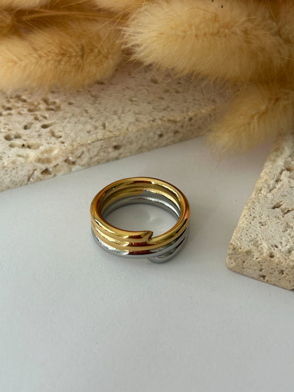 Lauren’s Ring – Sortija Ajustable Bicolor en Acero Inoxidable
