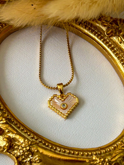 Cadena Corazón Madre Perla