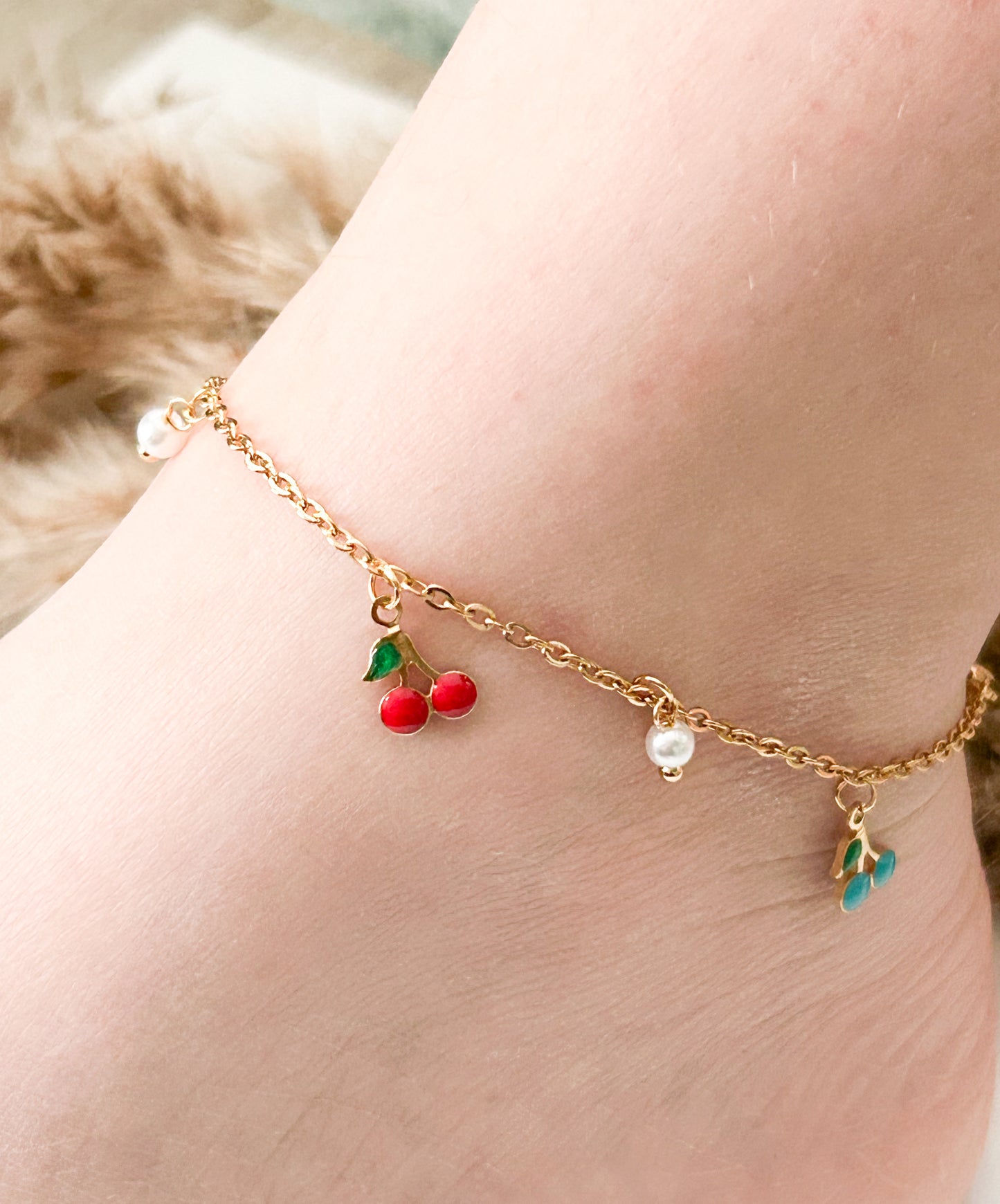 Sweet Cherries Anklet