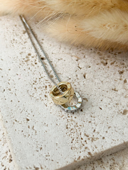 Cadena Mini Aros Doble Tono