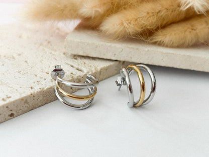 Aretes Triple Argolla - Alana