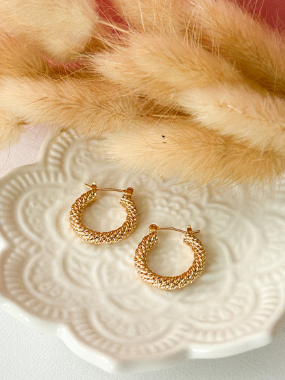 Classic Twisted Gold Hoops