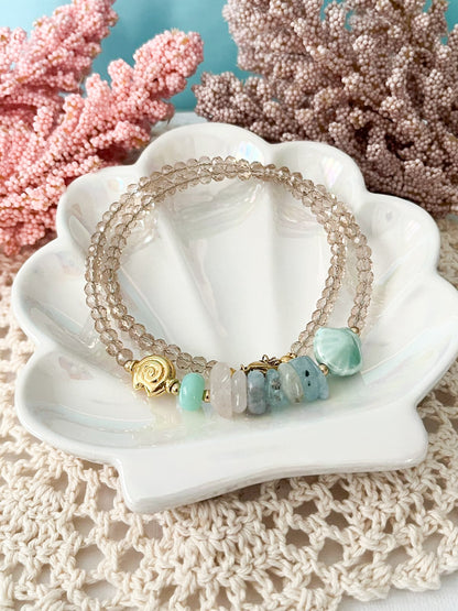 Arena del Mar | Collar de Cristales en Tonos Playeros