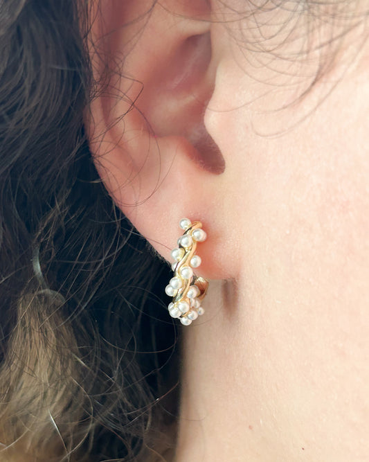Aretes Dorados Con Perlas-Christine