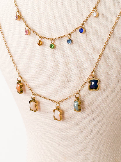 T-Bear Layered Necklace Set