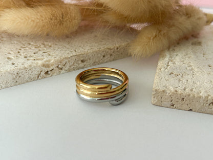 Lauren’s Ring – Sortija Ajustable Bicolor en Acero Inoxidable