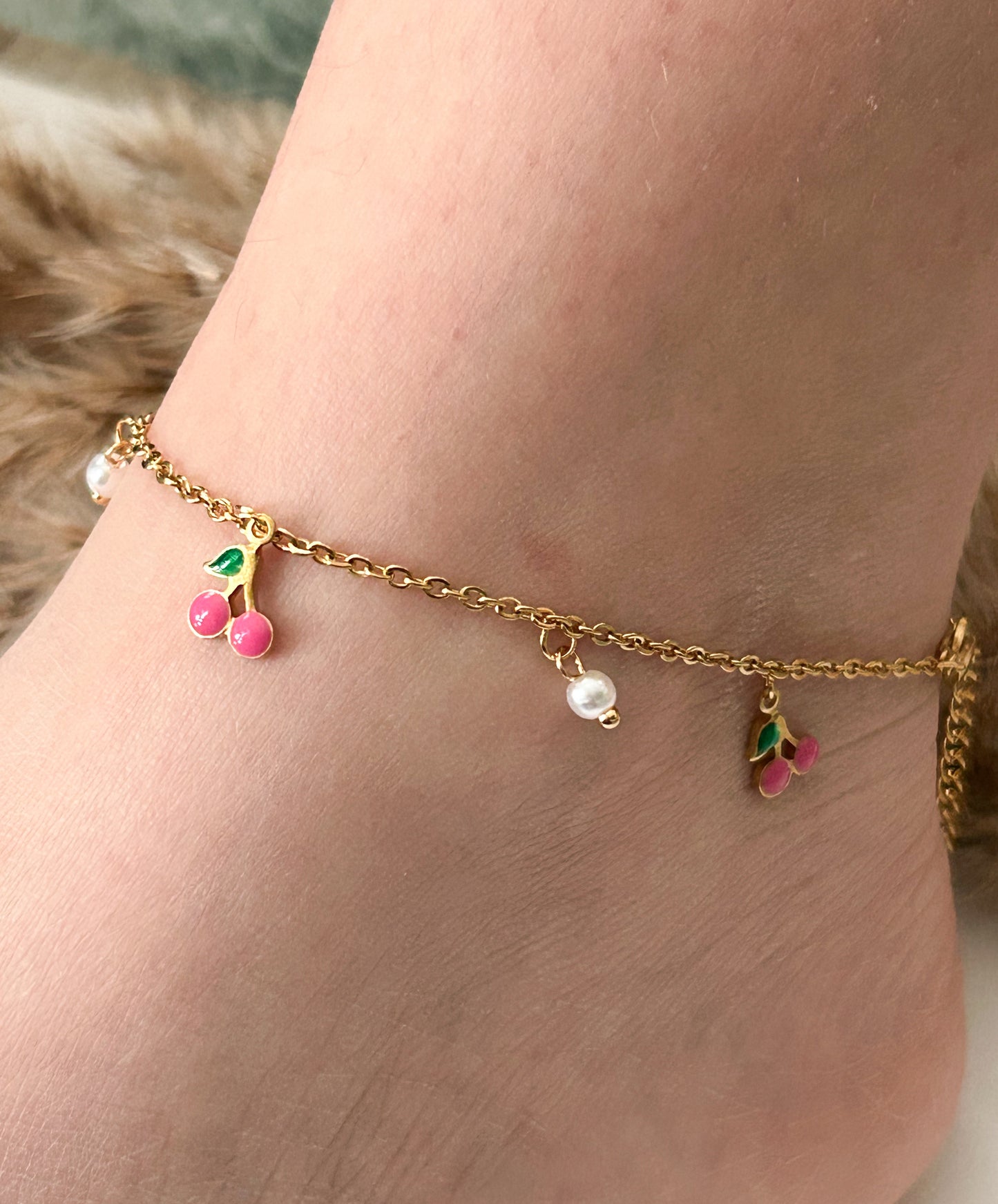 Sweet Cherries Anklet