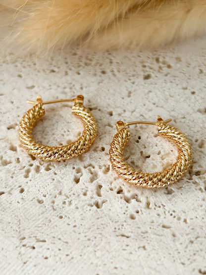 Classic Twisted Gold Hoops