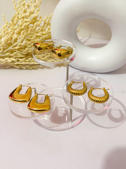 Textured Croissant Earrings
