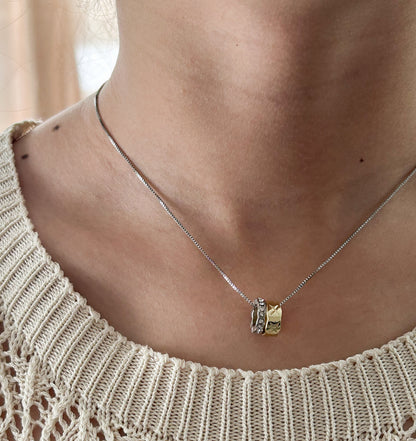 Cadena Mini Aros Doble Tono