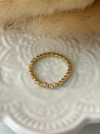 Adjustable Rings – Set de Sortijas Doradas Ajustables con Perlas y Circonias