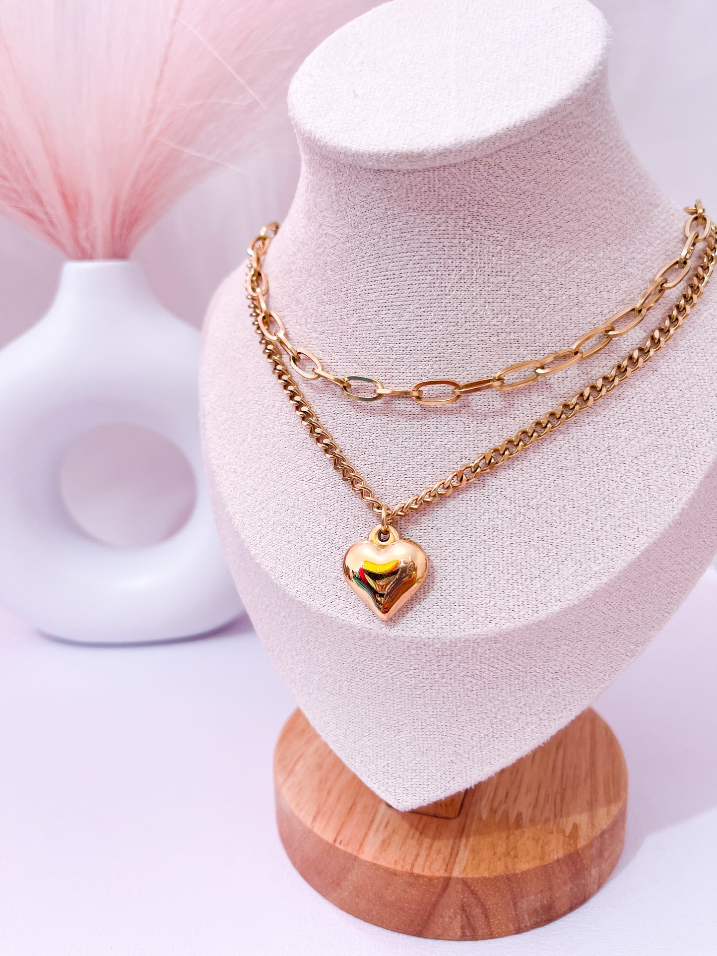 Double Layer Heart Necklace