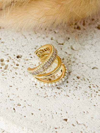 Mini Pearls Earcuff-Earcuff con Micro Perlas