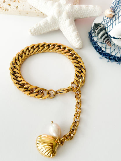 Pulsera Marina | Cadena Dorada con Charms Marinos