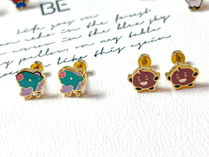 BT21 Inspired Collection – Stud Earrings Cute & Colorful
