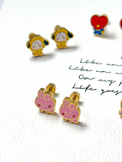 BT21 Inspired Collection – Stud Earrings Cute & Colorful