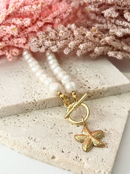 Perlas del Mar | Collar de Perlas con Estrella Dorada