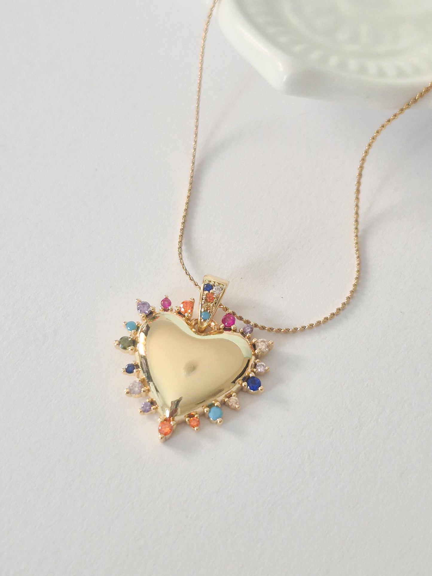 Collar Corazón Multicolor en Stainless Steel