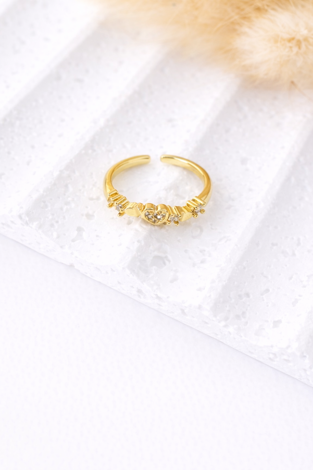 Anillo Corazón Brillante Ajustable