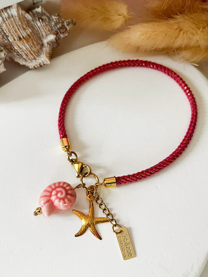 Pulsera Mini Tesoros del Coral | Charms Delicados Estilo Marino