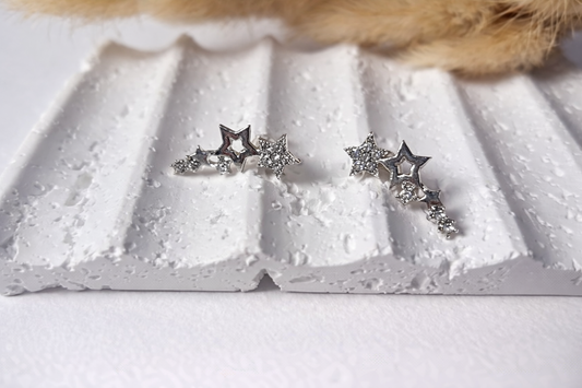 Aretes Destellos Celestiales | Estrellas con Zirconia Elegantes