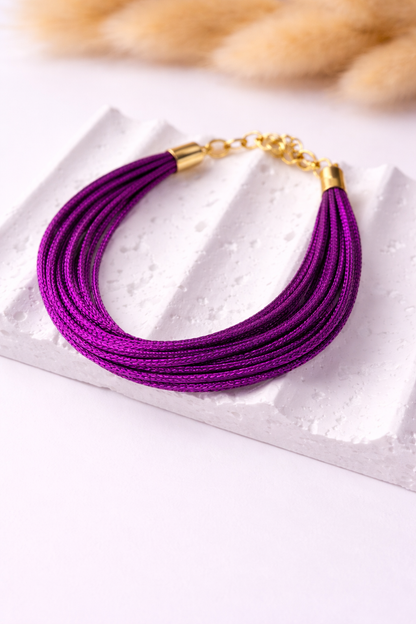 Pulsera Seda Vibrante | Hilos Multicapa Elegante