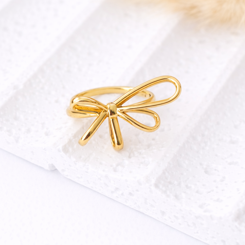 Sortija Lazo XL Dorado |Anillo Elegante y Femenino