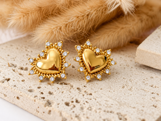 Aretes Amour Heart | Acero Inoxidable