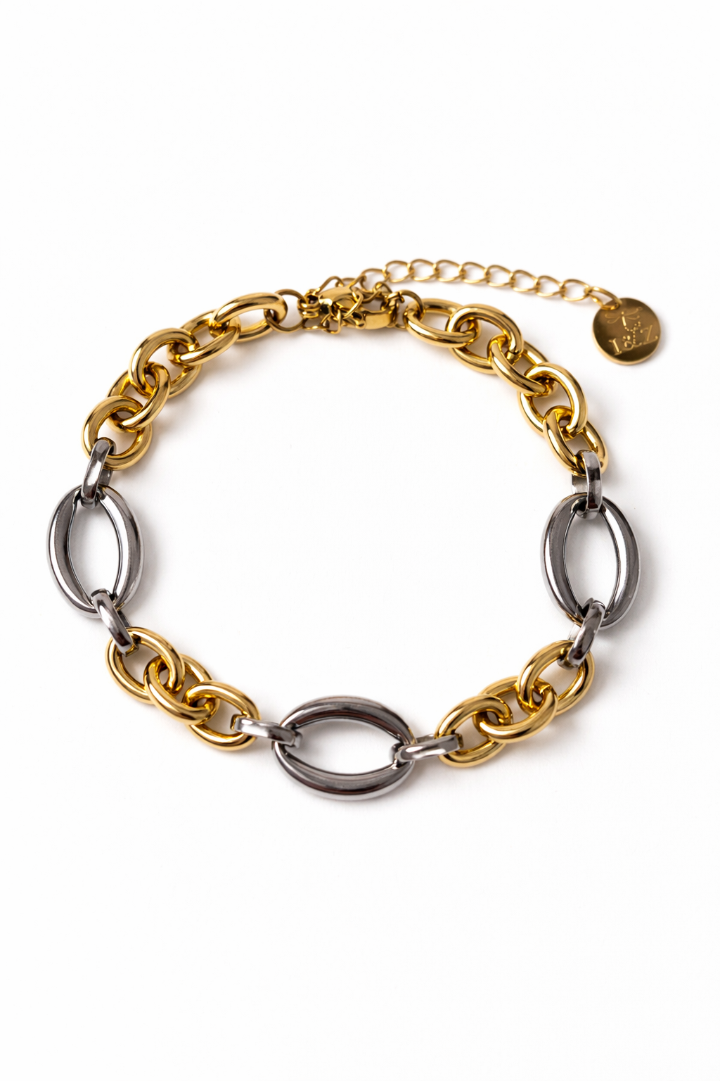 Pulsera Dual Chain | Cadena Bicolor Moderna Ajustable