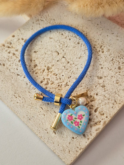 Pulsera Mini Garden Hearts con Dije de Corazón Floral