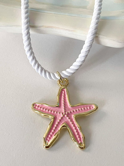 Estrella Marina | Collar con Estrella de Mar Esmaltada y Cordón Colorido