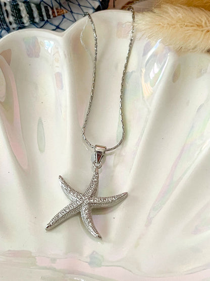 Brisa Plateada | Collar de Estrella de Mar en Tono Plateado